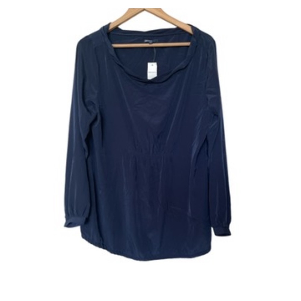 GAP Maternity Navy Blue Long Sleeve Blouse Top Dressy Casual Womens